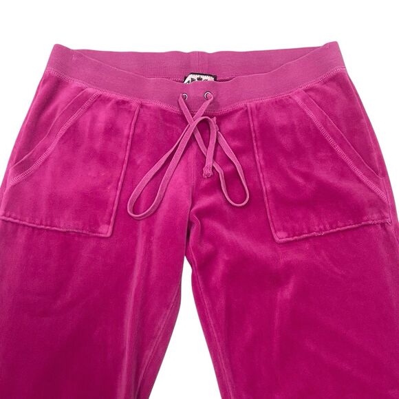 Juicy Couture Velour Sweat Track Pants Y2K Flared Back Pockets Pink Women’s S - Picture 4 of 10